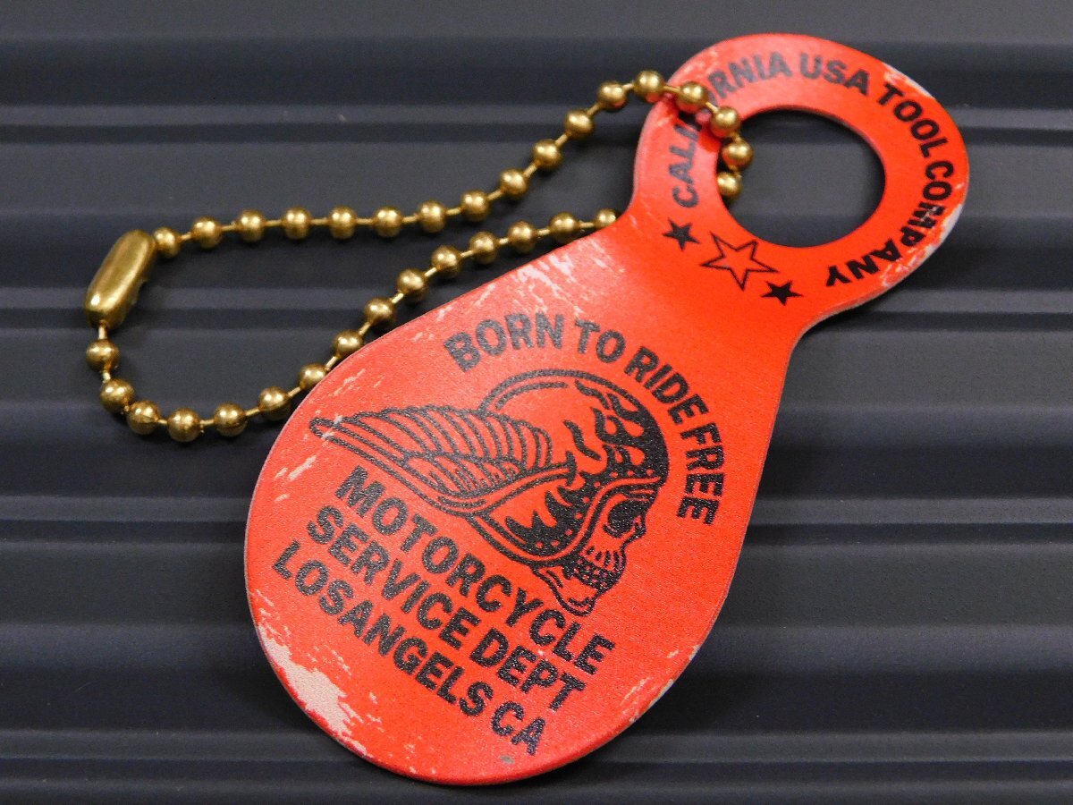 ◆送料\140◆【カラフル シューホーンキーホルダー】※《BIKER・バイカー / オレンジ》 靴べら キーリング アメリカン拍卖