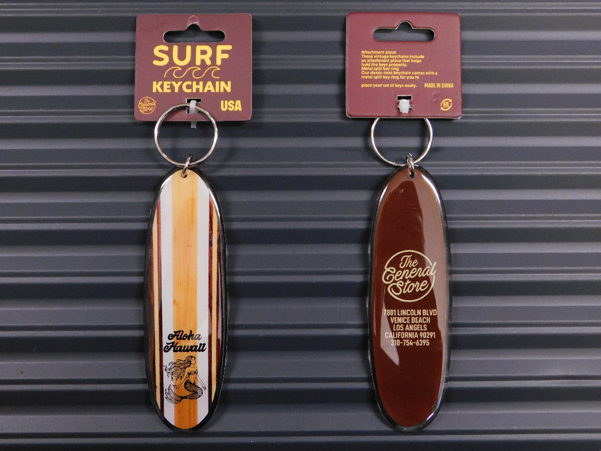 ◆送料\140◆【サーフキーチェーン】※《ALOHA HAWAII・人魚 / ブラウン》 サーフボード アクリル キーホルダー マーメイド拍卖