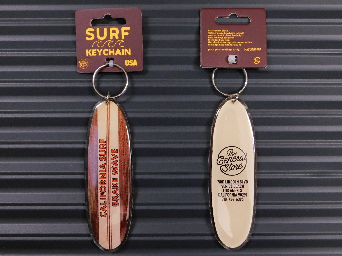 ◆送料\140◆【サーフキーチェーン】※《CALIFORNIA SURF BRAKE WAVE / アイボリー》 サーフボード アクリル キーホルダー拍卖
