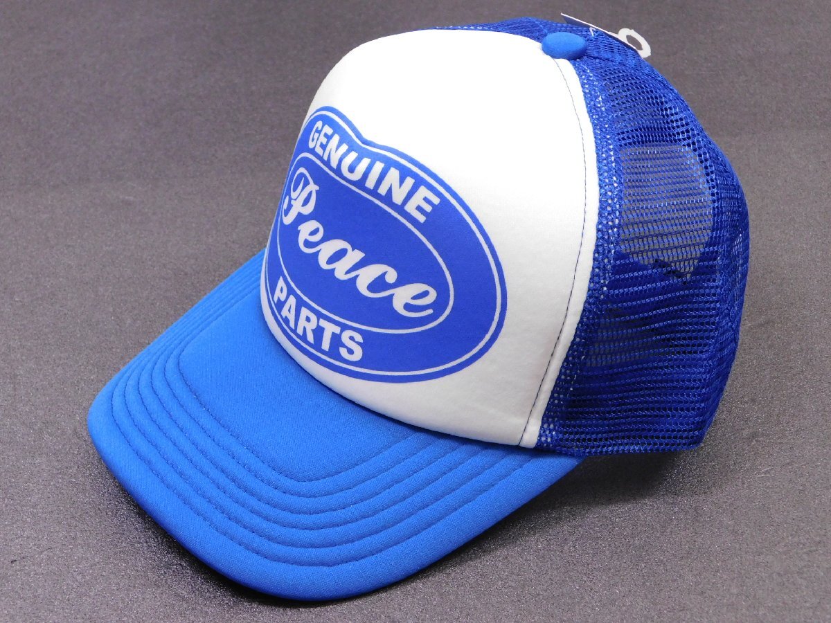 ◆送料\450◆【ピースキャップ・PEACE CAP】※《PUP-01 / ブルー×ホワイト》 メッシュキャップ アメカジ アメリカン雑貨拍卖
