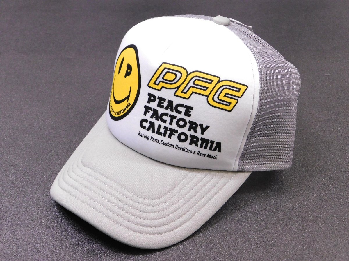 ◆送料\450◆【ピースキャップ・PEACE CAP】※《PUP-15 / ライトグレー×ホワイト》 メッシュキャップ アメカジ アメリカン雑貨拍卖