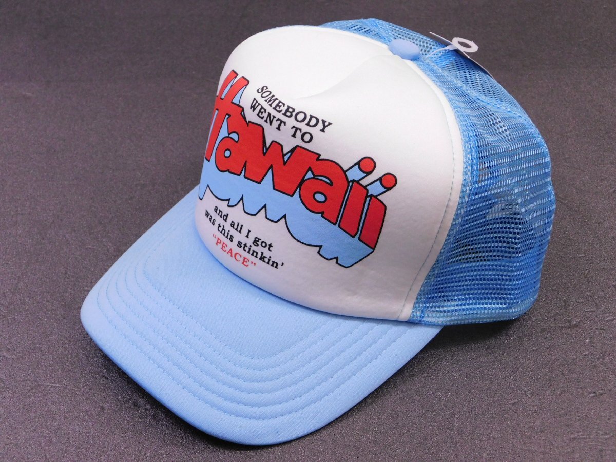 ◆送料\450◆【ピースキャップ・PEACE CAP】※《PUP-07 / ライトブルー×ホワイト》 メッシュキャップ アメカジ アメリカン雑貨拍卖