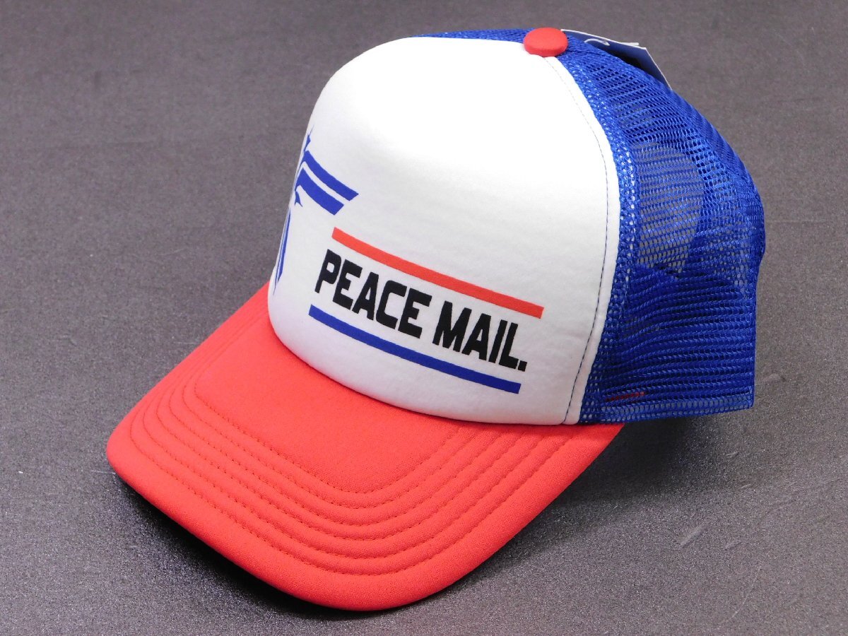 ◆送料\450◆【ピースキャップ・PEACE CAP】※《PUP-20 / レッド×ブルー》 メッシュキャップ アメカジ アメリカン雑貨拍卖