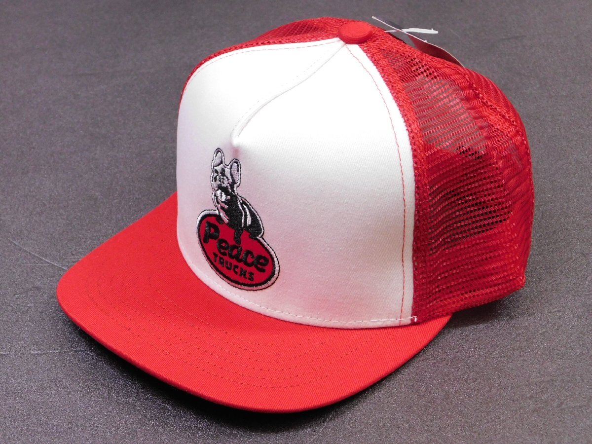 【ピースキャップ・PEACE CAP】※《PCW-16 / 刺繍ワッペン レッド》 メッシュキャップ アメカジ アメリカン雑貨拍卖