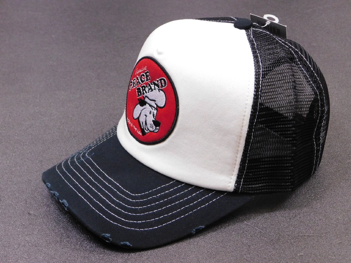 【ピースキャップ・PEACE CAP】※《PCW-28 / 刺繍ワッペン ブラック》 メッシュキャップ アメカジ アメリカン雑貨拍卖