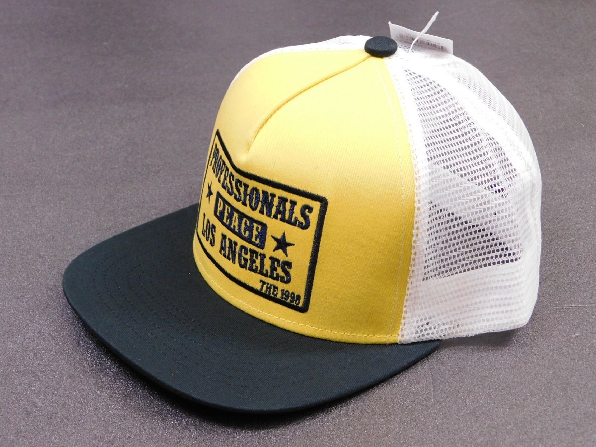 【ピースキャップ・PEACE CAP】※《PCW-18 / 刺繍ワッペン イエロー》 メッシュキャップ アメカジ アメリカン雑貨拍卖