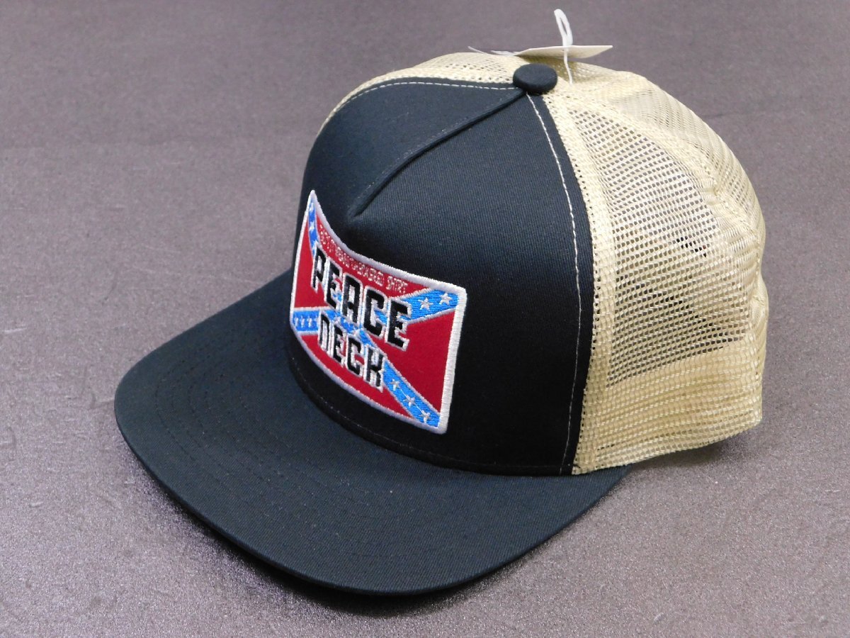 【ピースキャップ・PEACE CAP】※《PCW-13 / 刺繍ワッペン ブラック》 メッシュキャップ アメカジ アメリカン雑貨拍卖