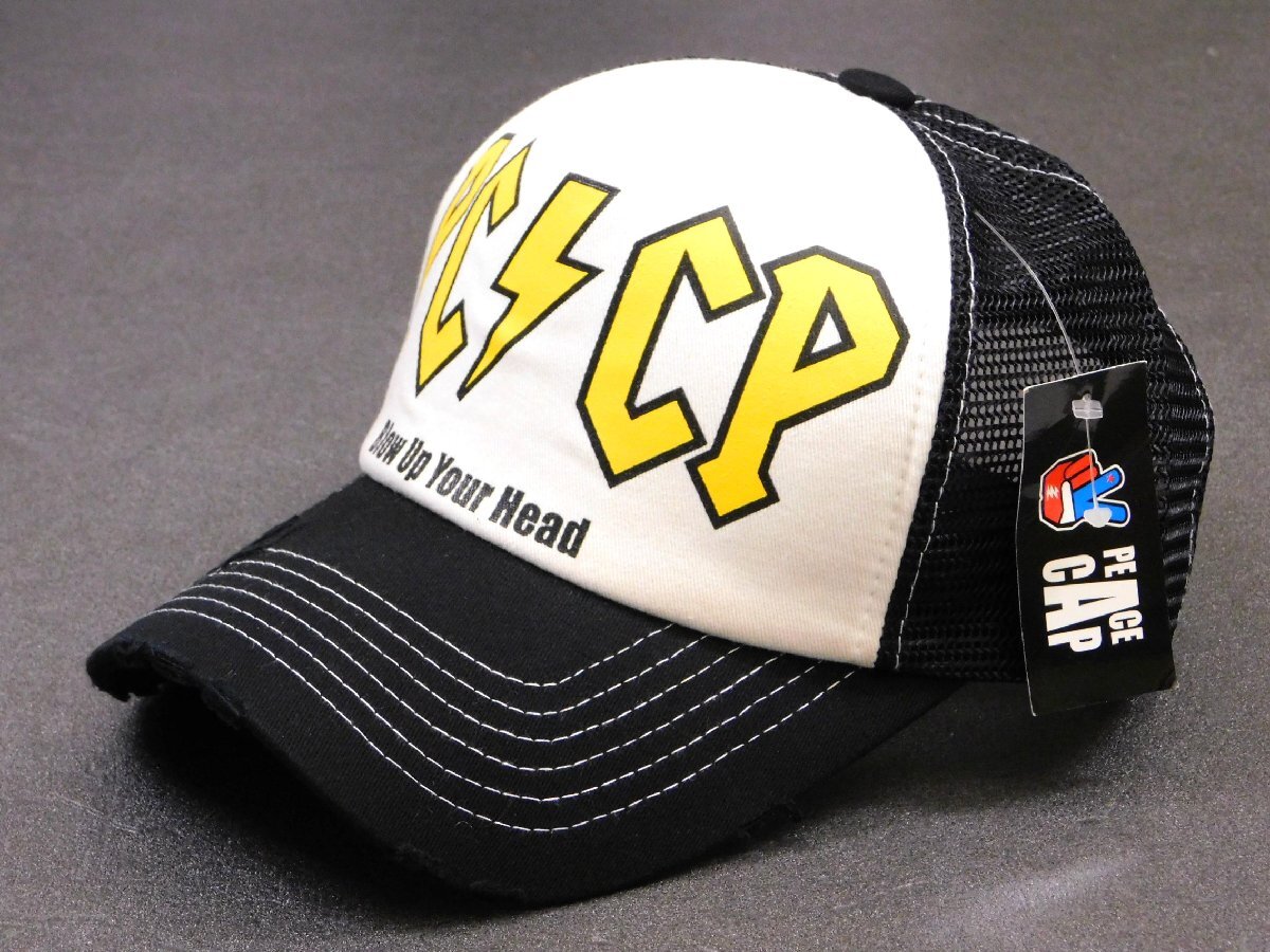 ◆送料\450◆【ピースキャップ・PEACE CAP】※《C-04 / ブラック》 メッシュキャップ アメカジ アメリカン雑貨拍卖