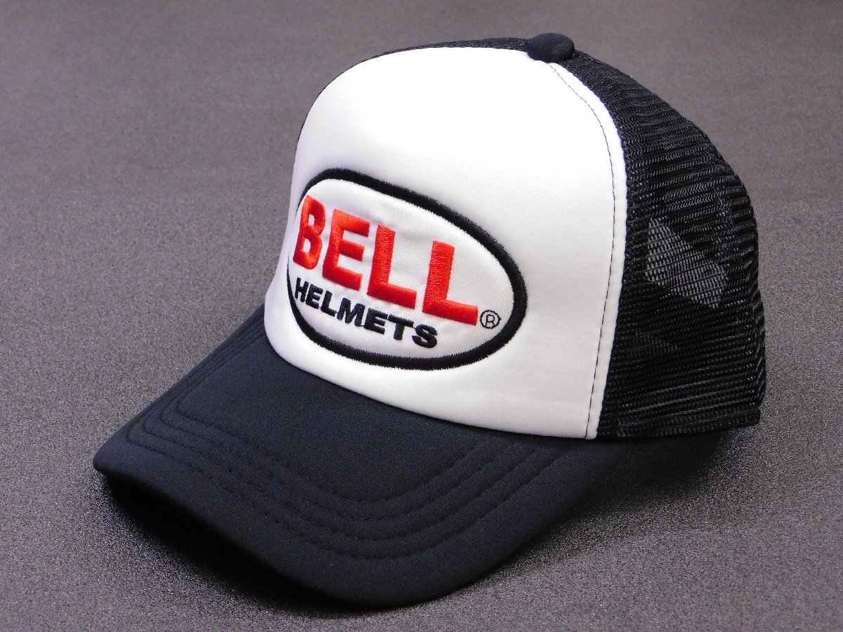 ◆送料\450◆【BELL HELMETS・ベル】※《メッシュキャップ / ブラック×ホワイト》 刺繍 企業柄 アメカジ拍卖