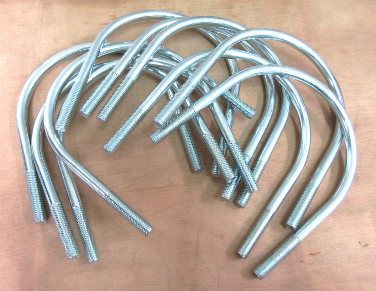 未使用品在庫処分 鉄製メッキUボルト M12×125A 10本組 管用配管パイプ丸棒固定取付に拍卖