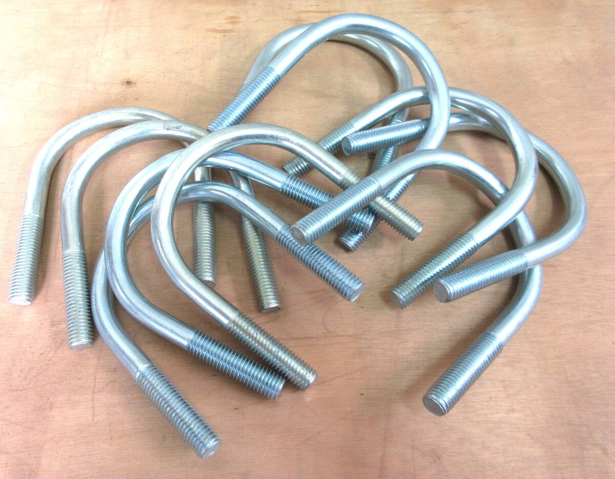 未使用品在庫処分 鉄製メッキUボルト M12×65A 10本組 管用配管パイプ丸棒固定取付に拍卖