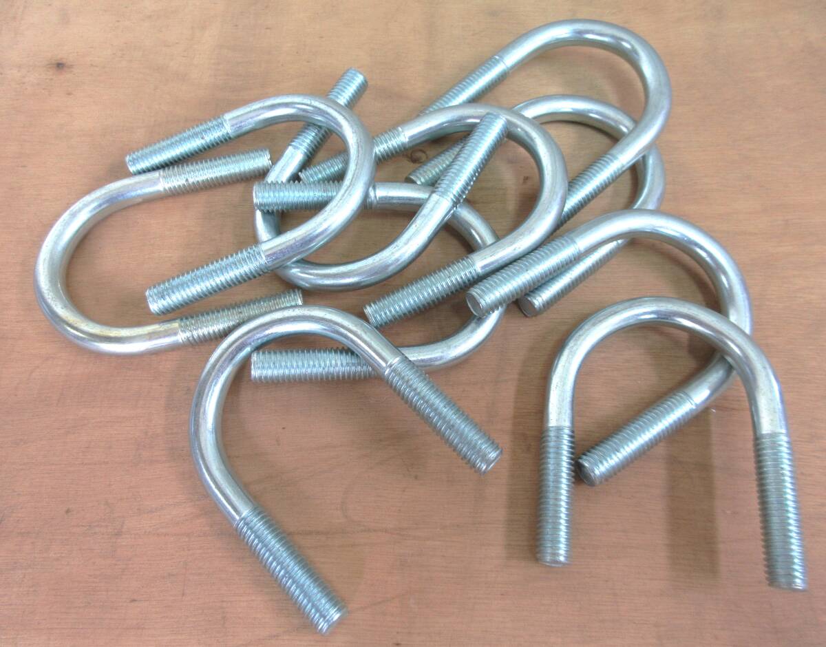 未使用品在庫処分 鉄製メッキUボルト M10×32A 10本組 管用配管パイプ丸棒取付固定に拍卖