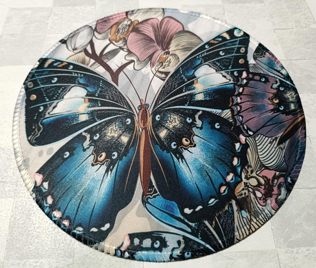 マウスパッド 敷パッド 蝶 花柄 バタフライ イラスト拍卖