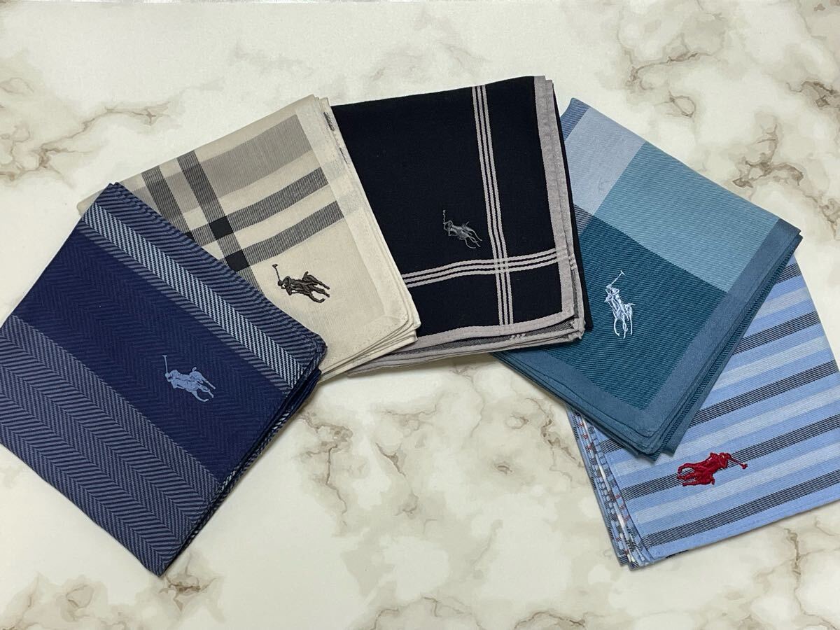 ★①新品未使用★ポロラルフローレン★POLO RALPH LAUREN★ハンカチ★ハンドタオル★5枚セット拍卖