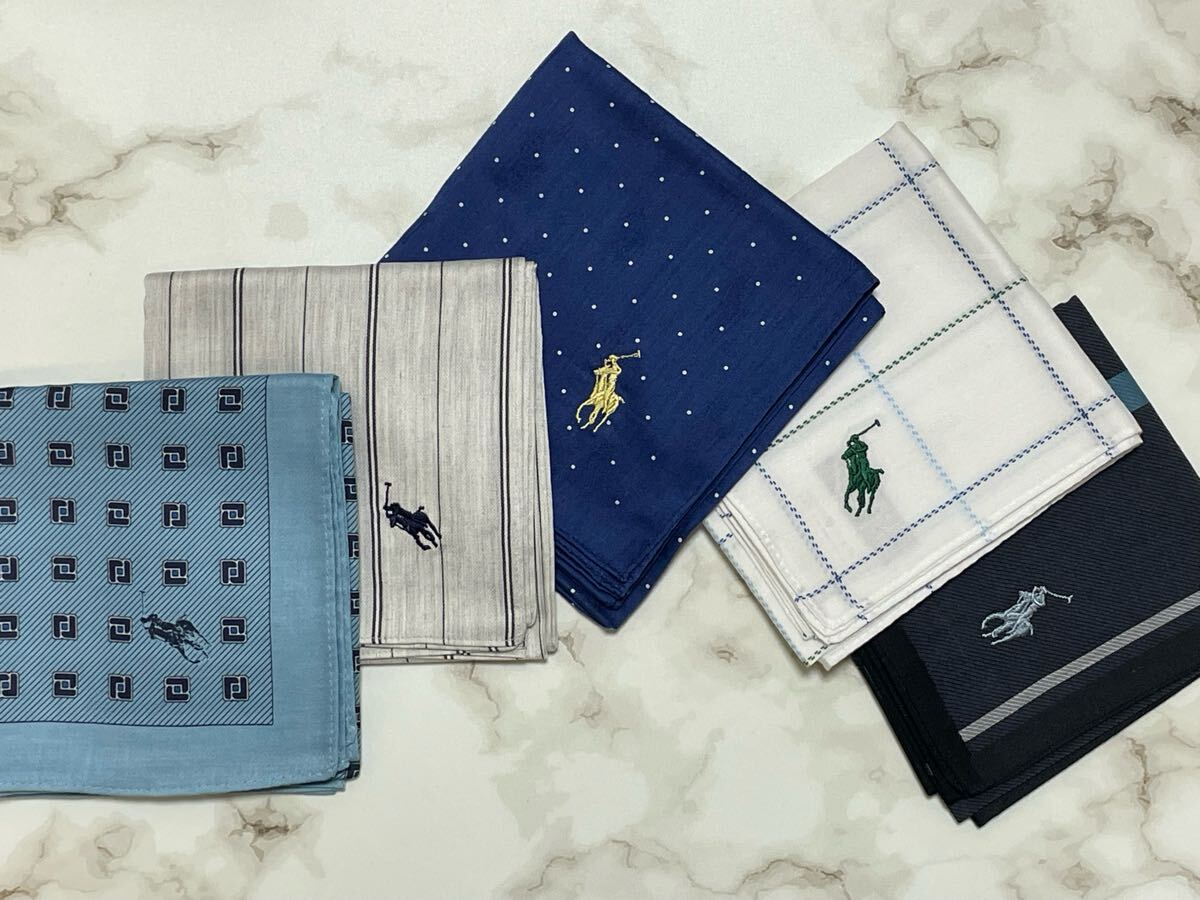 ★⑤新品未使用★ポロラルフローレン★POLO RALPH LAUREN★ハンカチ★ハンドタオル★5枚セット拍卖