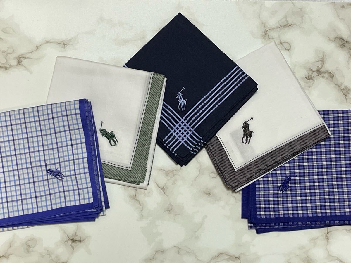 ★⑨新品未使用★ポロラルフローレン★POLO RALPH LAUREN★ハンカチ★ハンドタオル★5枚セット拍卖
