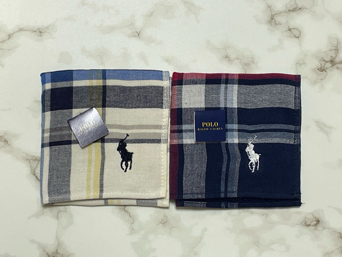 ★新品未使用★ポロラルフローレン★POLO RALPH LAUREN★タオルハンカチ★ハンドタオル★2枚セット拍卖