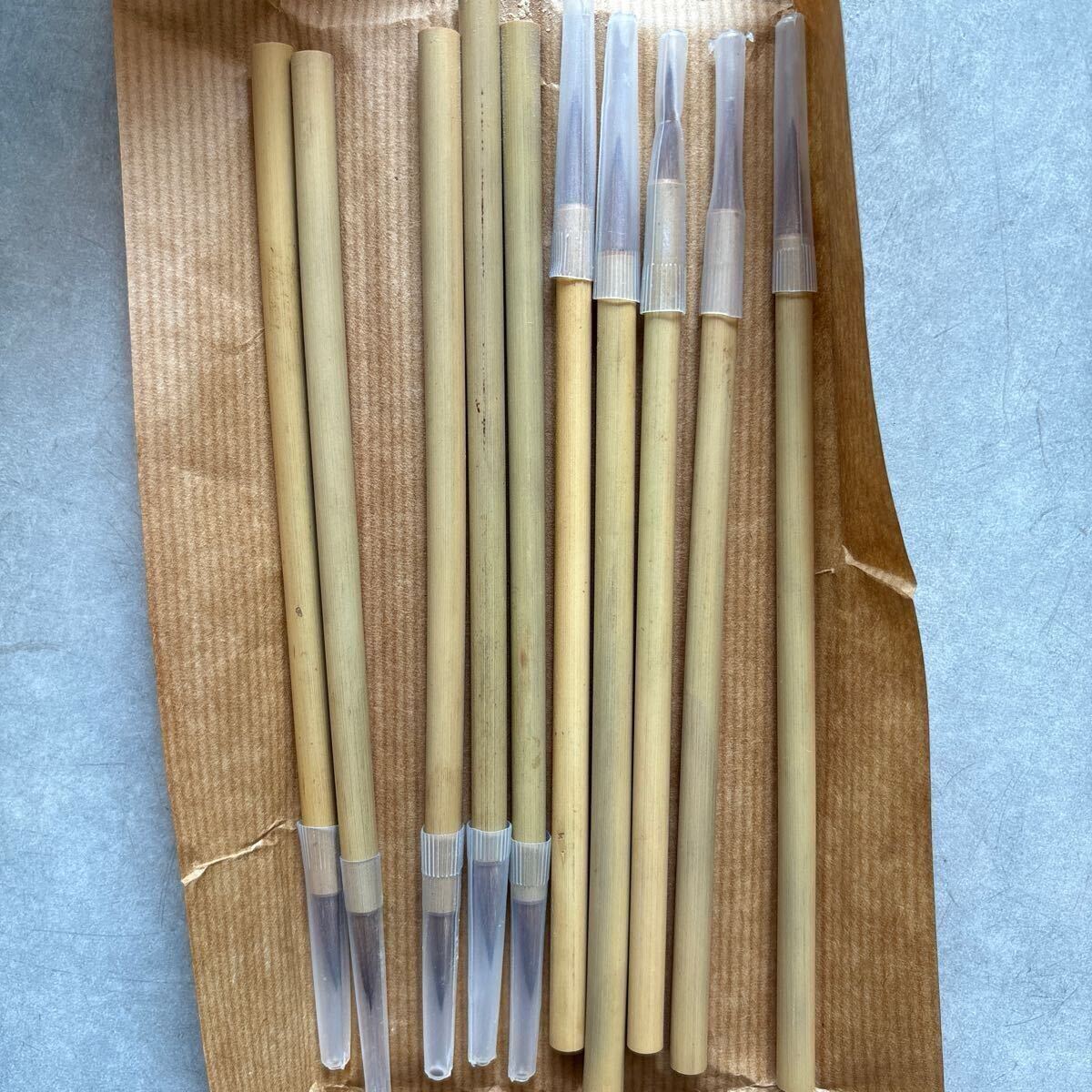 老筆 純狼毫 10本 イタチ毛 中国工芸品進出口公司江蘇省分公司 経営各種精製湖筆 中国 書道 唐筆 中国筆 小筆 細筆 毛筆拍卖