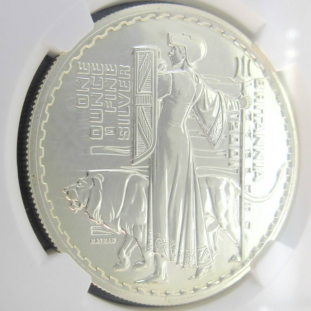 【世界に3枚!】 2001 イギリス 2ポンド 銀貨 ブリタニア&ライオン MS67PL(プルーフライク) モダンコイン アンティーク拍卖