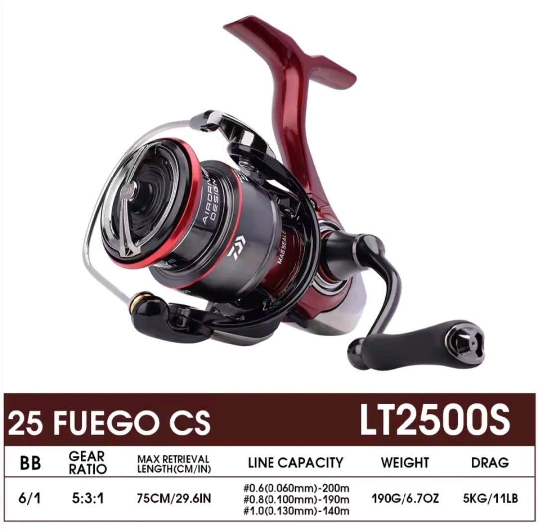 新品未使用 海外モデル フルベアリング 2025 DAIWA FUEGO CS LT 2500S ダイワ 国内発送 カルディア フリームス レガリス レブロス拍卖