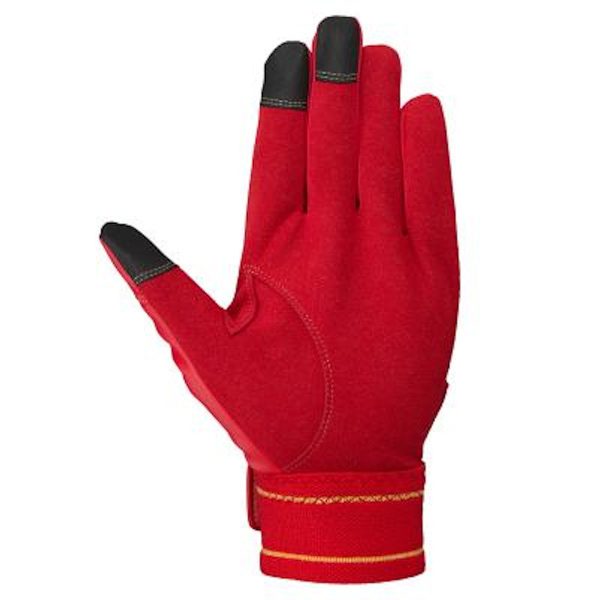 新品【MIZUNO】ミズノプロ トレーニング手袋(タッチパネル対応)1ejet05062 レッド×ゴールド フリーサイズ拍卖