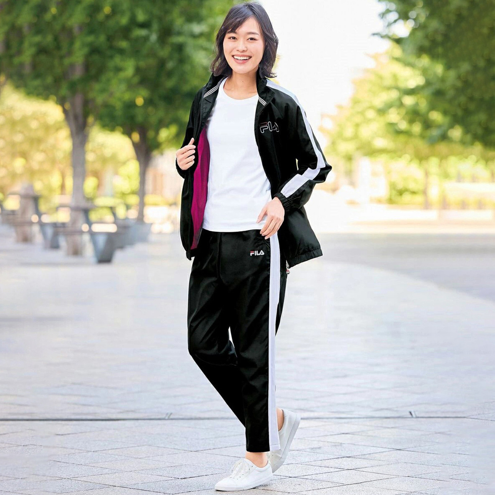 ☆ ブラック ☆ LLサイズ ☆ FILA 裏地が映える大人のトラックスーツ FILA フィラ ジャージ レディース 961464 上下セット スウェット拍卖