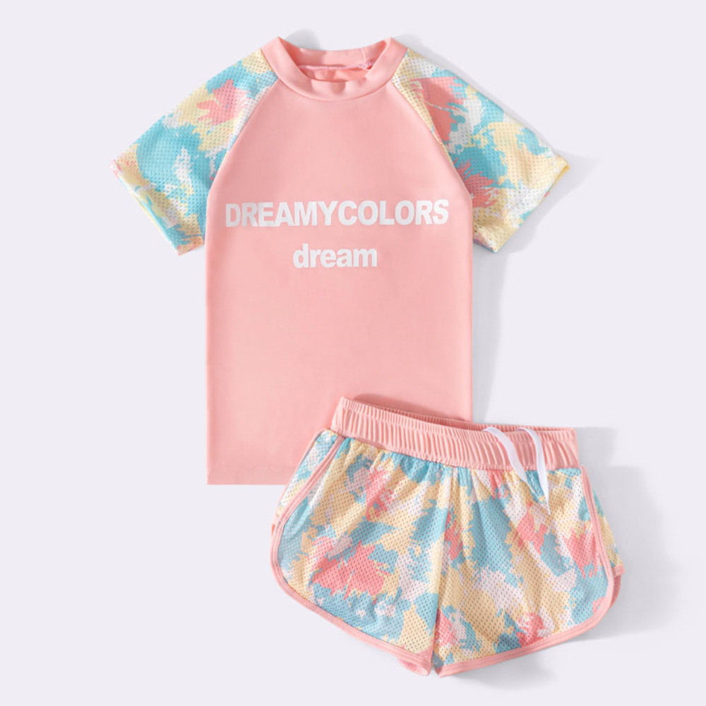 ☆ ピンク ☆ 120cm-130cm(2XL) ☆ 水着2点セット lyswim2 水着 女の子 セパレート 海水着 水泳着 スイムウェア タンキニ 上下 上下セット拍卖