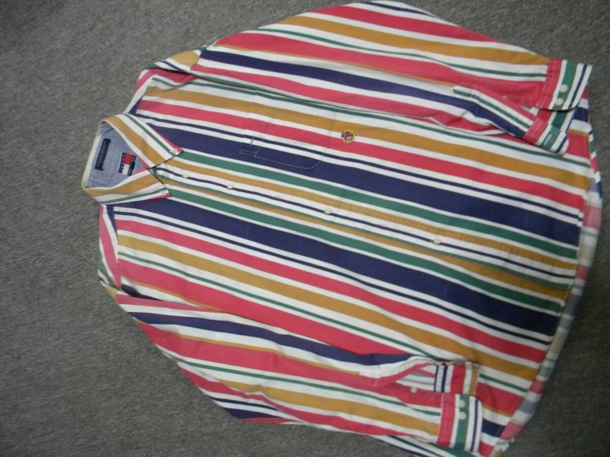 ★即決★TOMMY HILFIGER トミーヒルフィガー★長袖 ストライプシャツ★Lサイズ(大き目LLサイズでも)拍卖