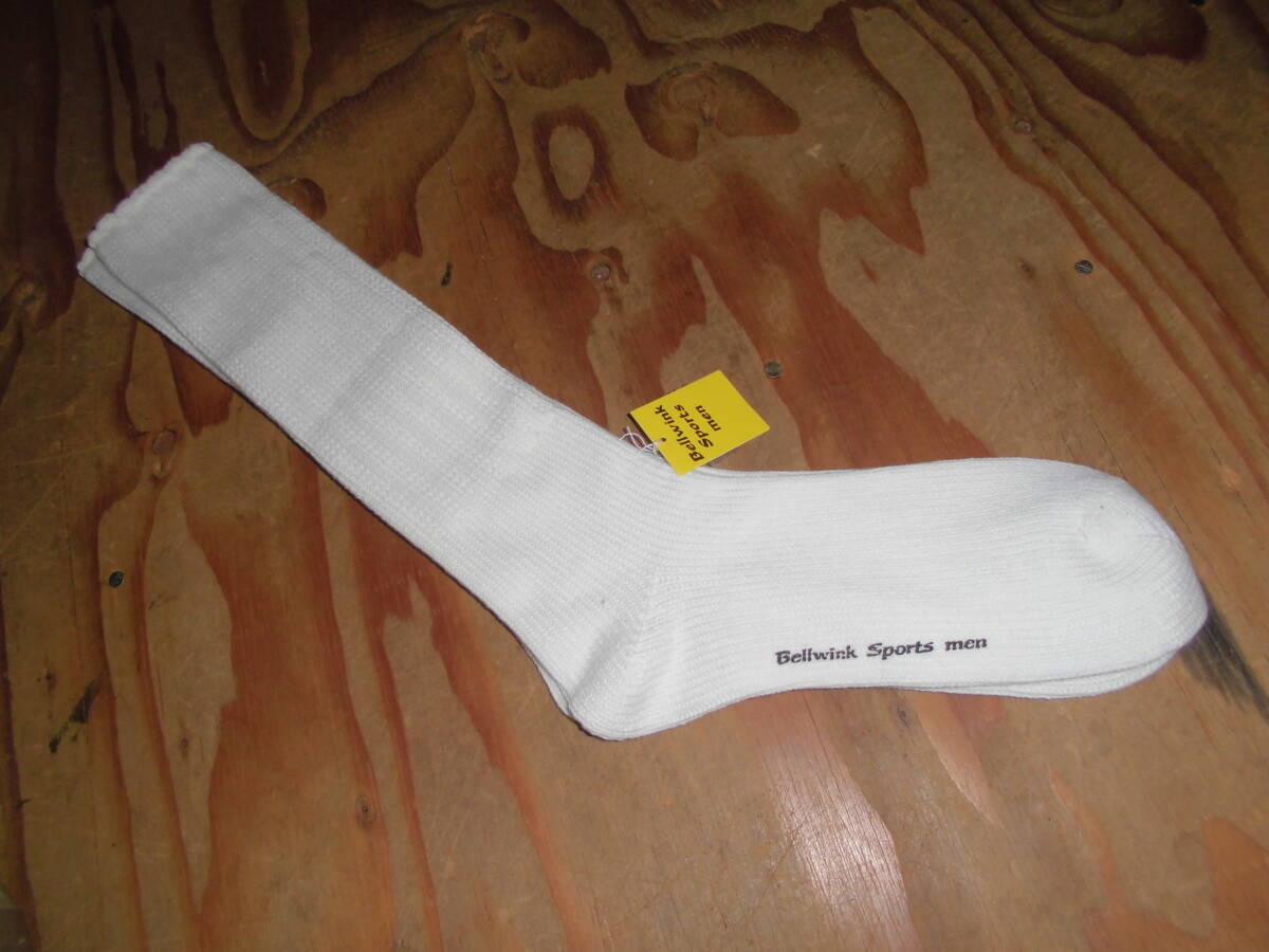 メンズ しっかりリブ 高級ハイソックス ホワイト 25~27cm☆訳アリ 日本製拍卖