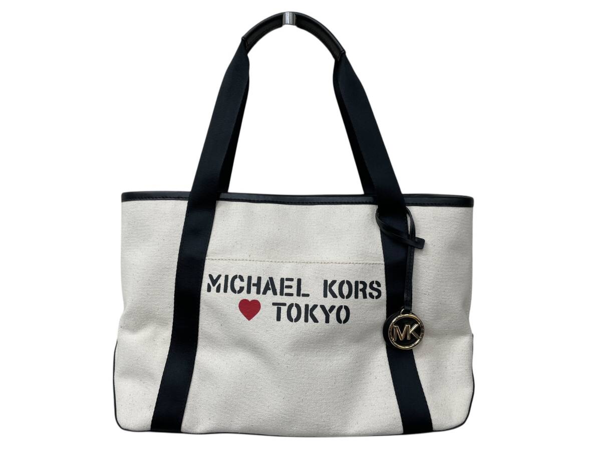 MICHAEL KORS (マイケルコース) トートバッグ キャンバス 30S0G01T21 ホワイト ブランド/045拍卖