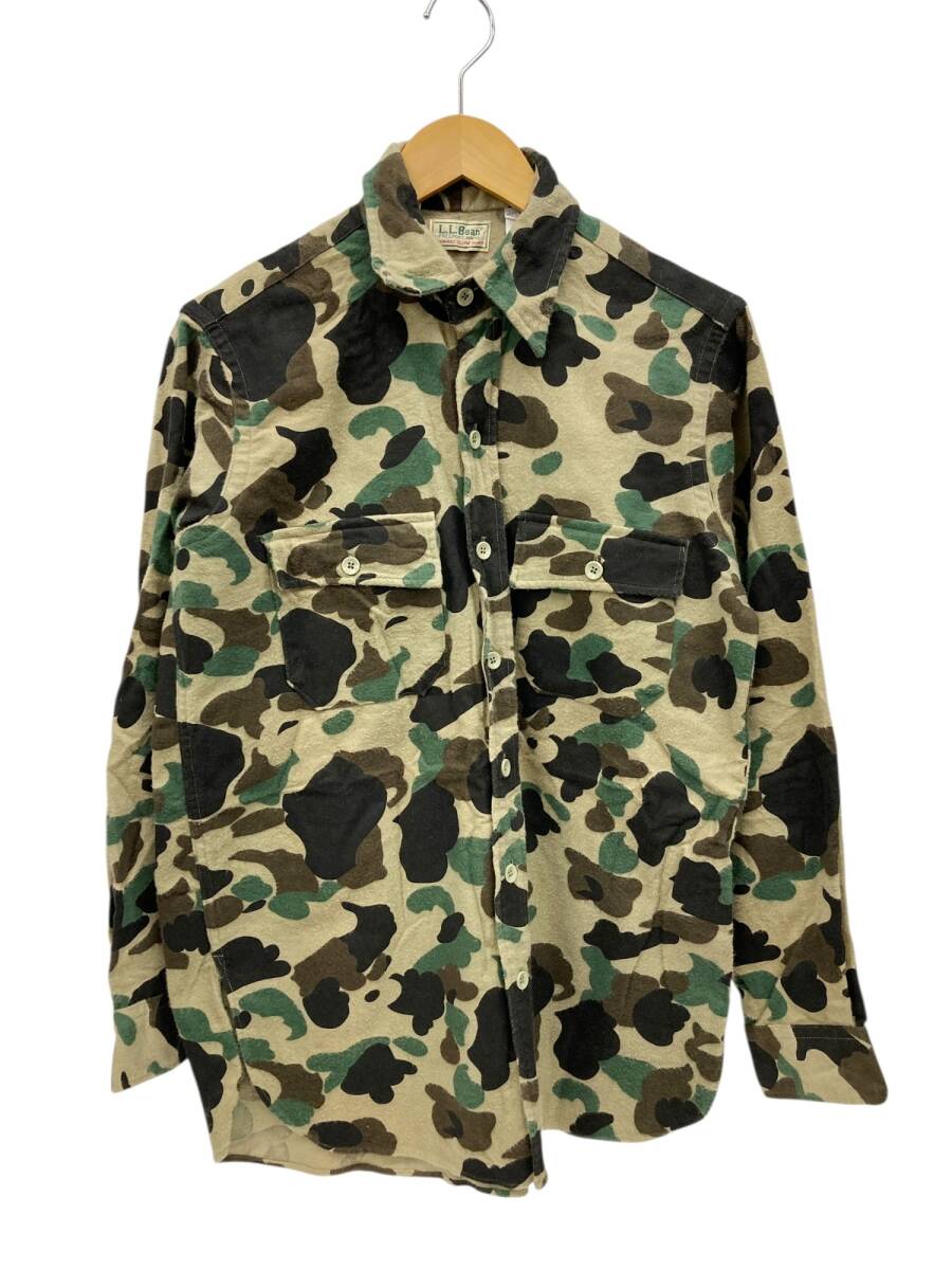 L.L.Bean (エルエルビーン) ダックハンターカモ 長袖シャツ プリントネル USA製 古着 15 メンズ/028拍卖