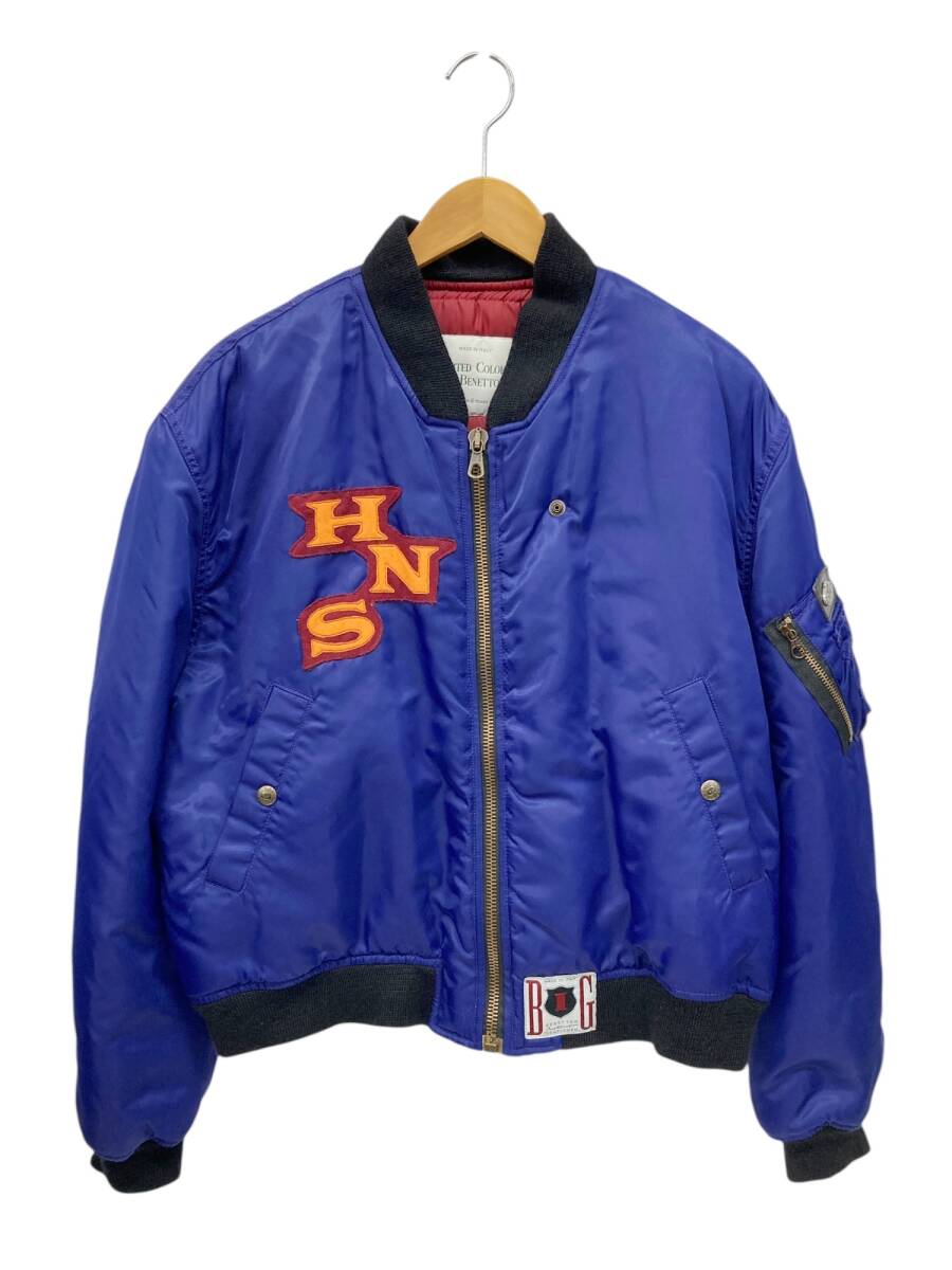 UNITED COLORS OF BENETTON (ユナイテッドカラーズオブベネトン) イタリア製 90s フライトジャケット MA-1 44 ブルー メンズ/028拍卖