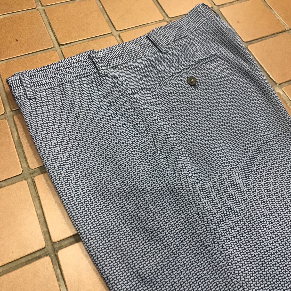 【新品★激安】メンズスラックス ゴルフパンツ フレアパンツ/ウエスト105/ブルー系/サラサラ生地 ノータック★ゴルフウエア特大パンツ拍卖