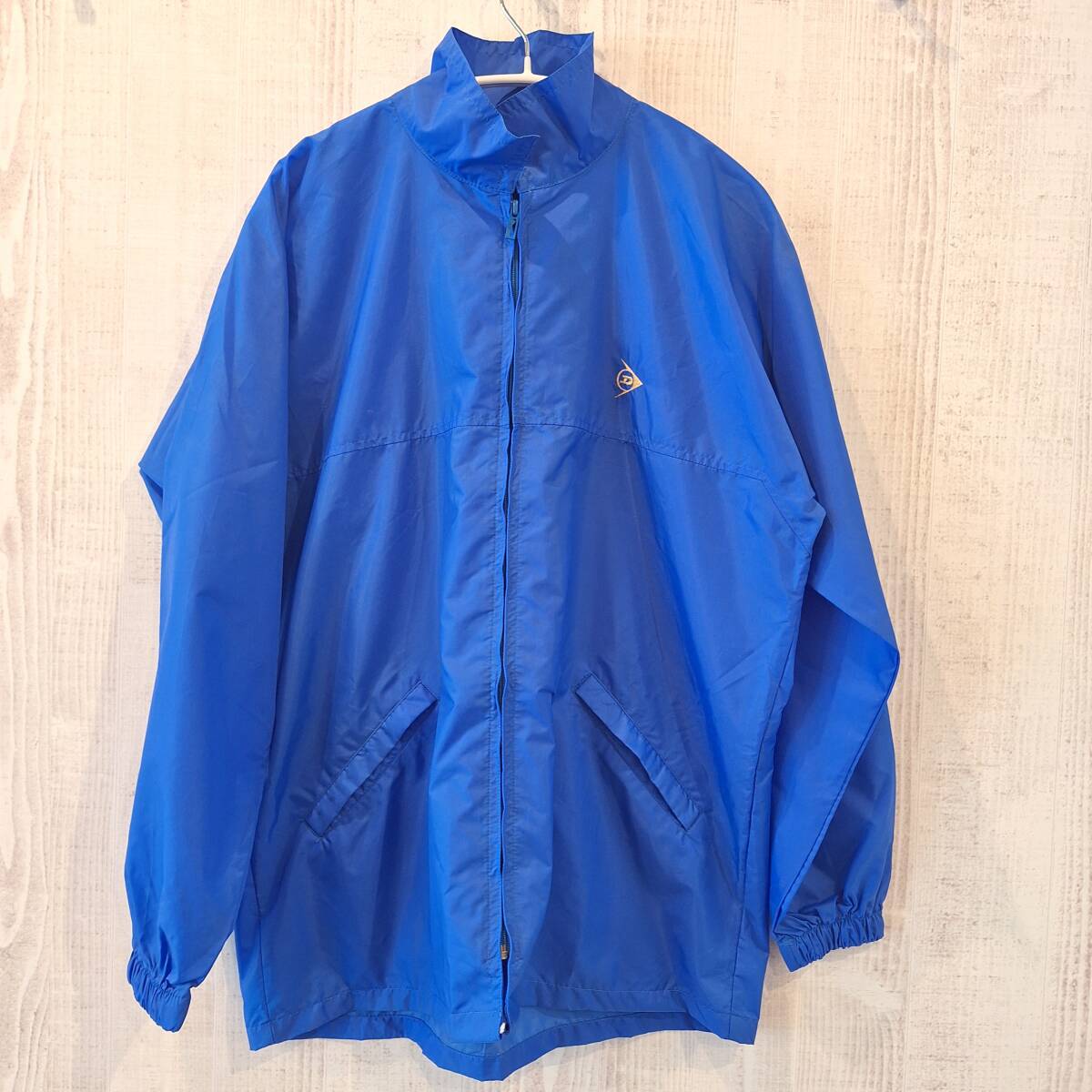 ウインドブレーカー ジャンパー ブルゾン ダンロップ DUNLOP レインコート 美品 サイズS 青 ブルー ナイロン アウトドア ゴルフ 【8366-1】拍卖