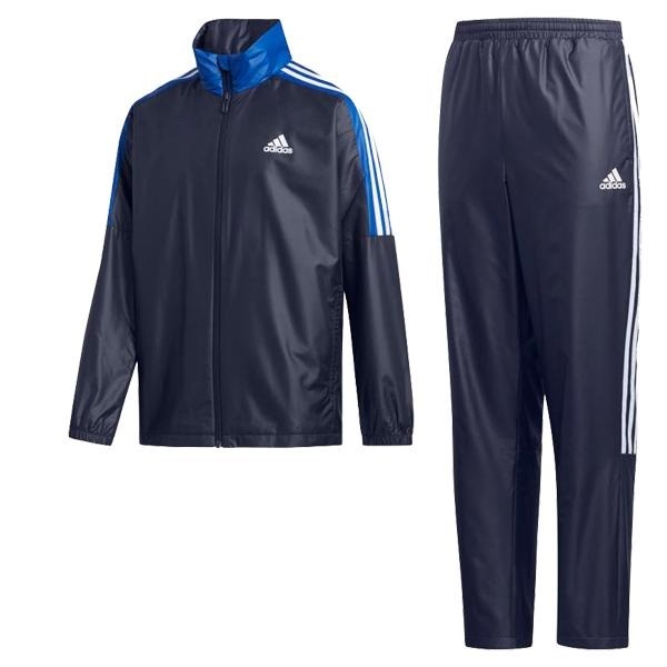 【KCM】Z-adi-55-2s-150★展示品★【adidas/アディダス】ジュニア ウインドブレーカー 上下セット 裏起毛 FYQ44-EC9203 ネイビー 150拍卖