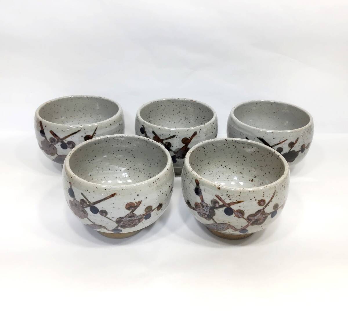 湯呑 5客セット(5個セット) 横幅9.5cm×高さ6.8cm 湯呑み 湯飲み 湯呑み茶碗 湯のみ 和食器 陶器 グレー拍卖