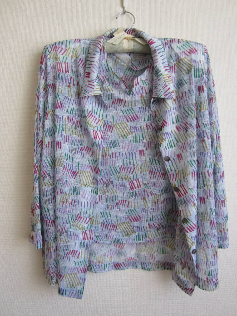 ★百貨店購入★未使用 ミセス向きアンサンブル Tブラウス シャツジャケット Lサイズ拍卖