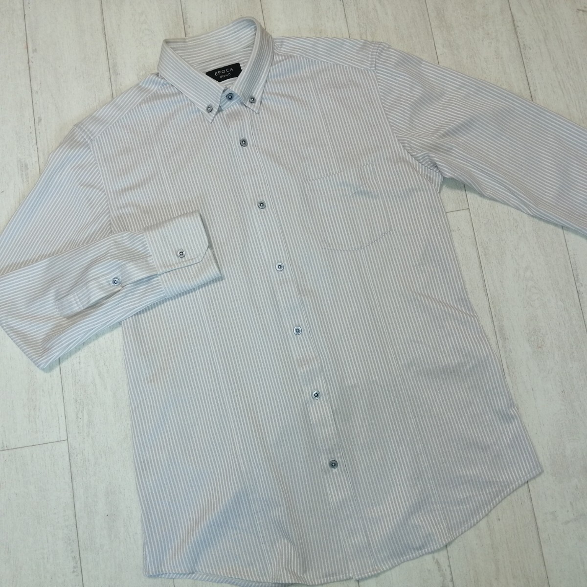 EPOCA UOMO/エポカウォモ/シャツ/ストレッチ/ストライプ/ドレスシャツ/ボタンダウン/スーツ/ジャケット拍卖