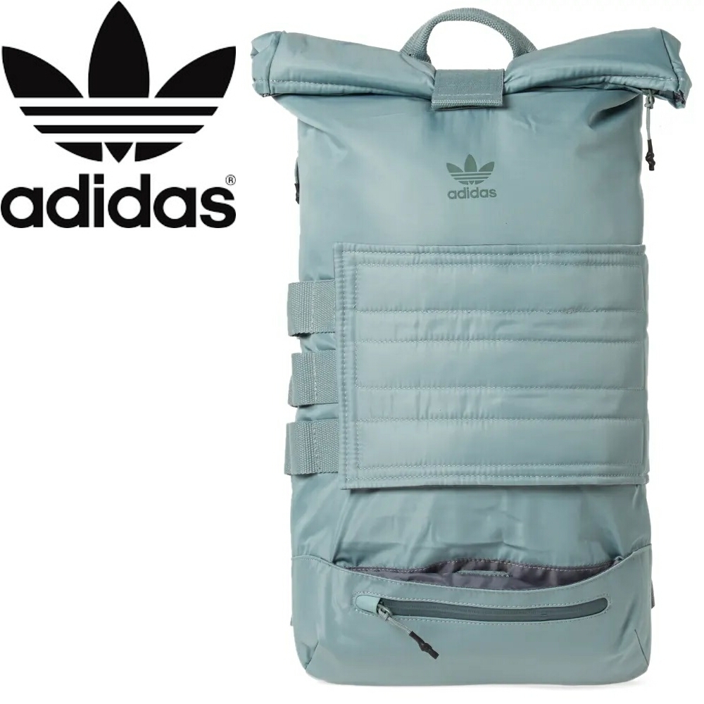 送料無料 新品アディダス軽量556gスケボー用バックパックRoll UP BackpackリュックSkateboardスケートボード スポーツadidasブルーグレー 拍卖