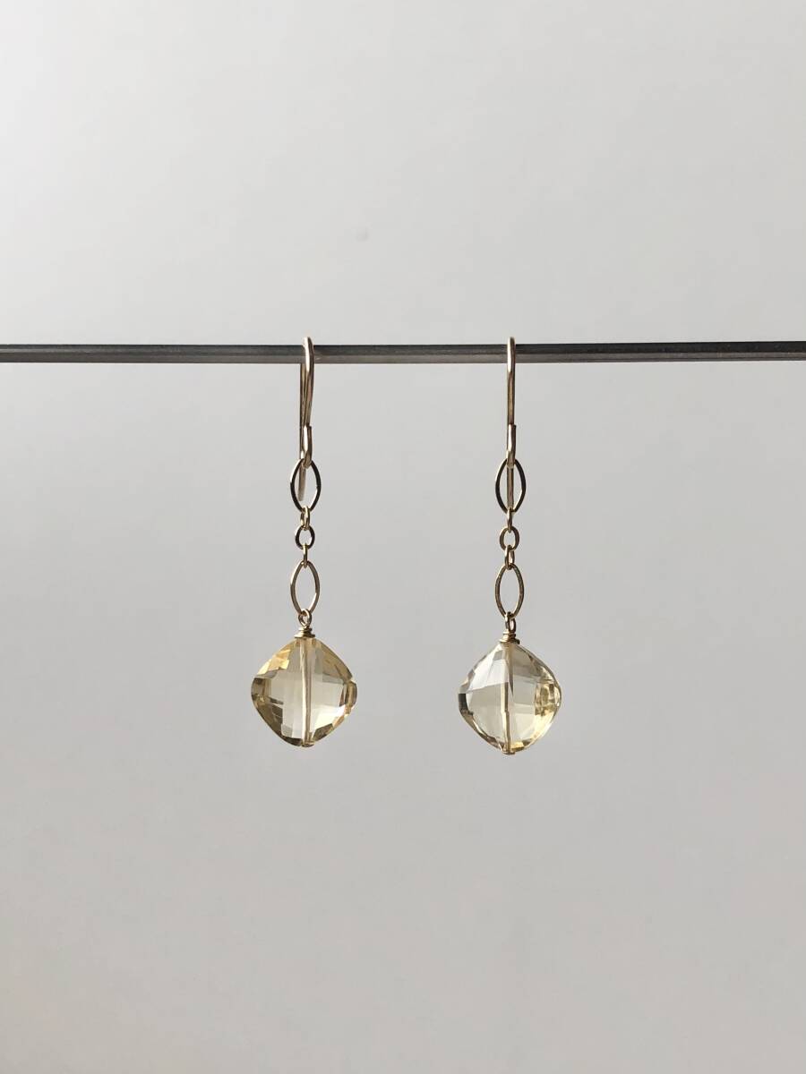シトリンのピアス ゴールドフィルド K14GF拍卖