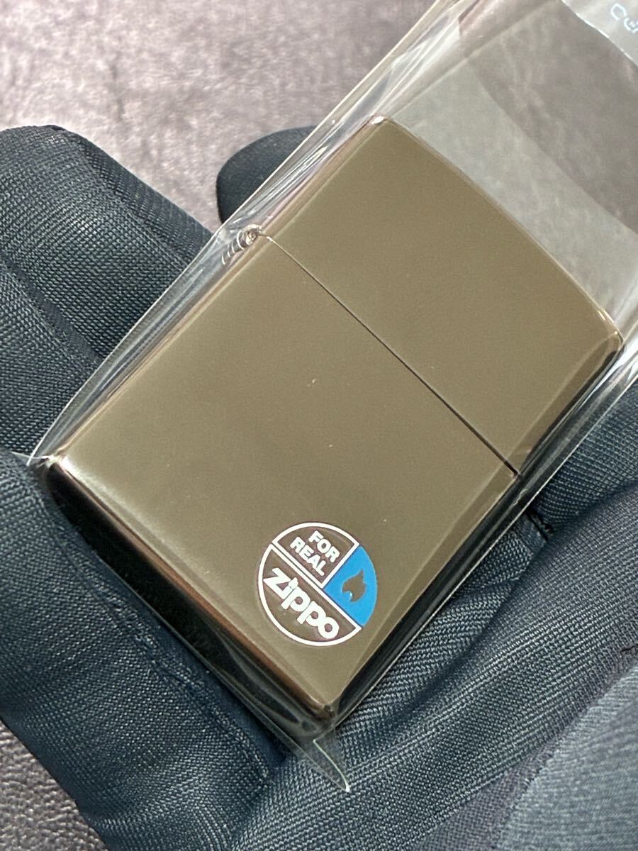 zippo FOR REAL ワンポイント刻印 ブラックアイス 希少モデル 2005年製 シルバーインナー 2006年製拍卖
