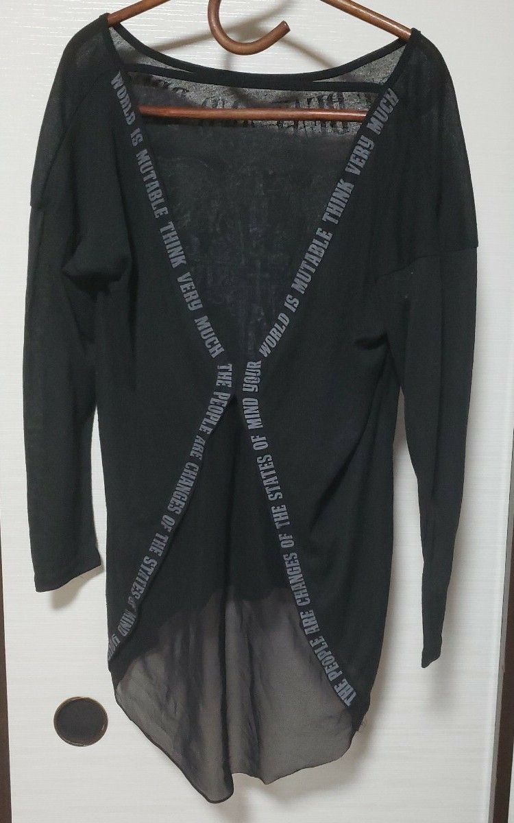 Edge line エッジライン カーディガン 長袖 バックプリント 黒 F レディース トップス拍卖