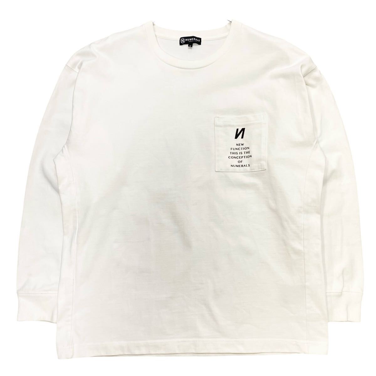 NUMERALS(ヌメラルズ)長袖カットソー ロンT バックプリント メンズM ホワイト拍卖