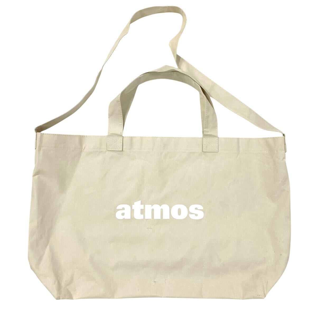atmos(アトモス)ショッピングバッグ トート ショルダーバッグ プリントロゴ ベージュ系 エコバッグ拍卖