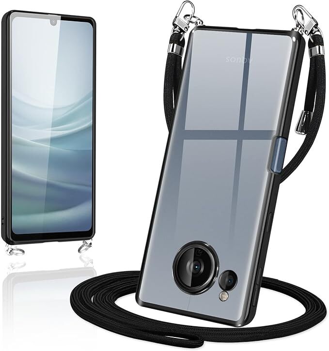 AQUOS sense7 ケース ショルダー クリア TPU SH-53C SHG10 カバー スマホケース アクオスセンス7 透明 肩掛け 首掛け 斜めかけケース 薄型 拍卖