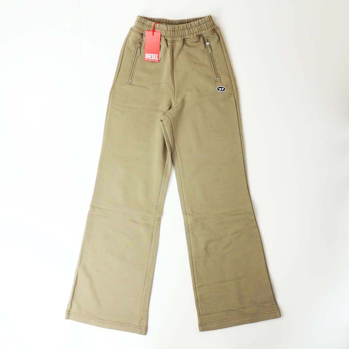 新品正規品 DIESEL ディーセル P-ZAM-DOVAL オーバルD ロゴ ブーツカット フレア スウェットパンツ ベージュ XXS拍卖