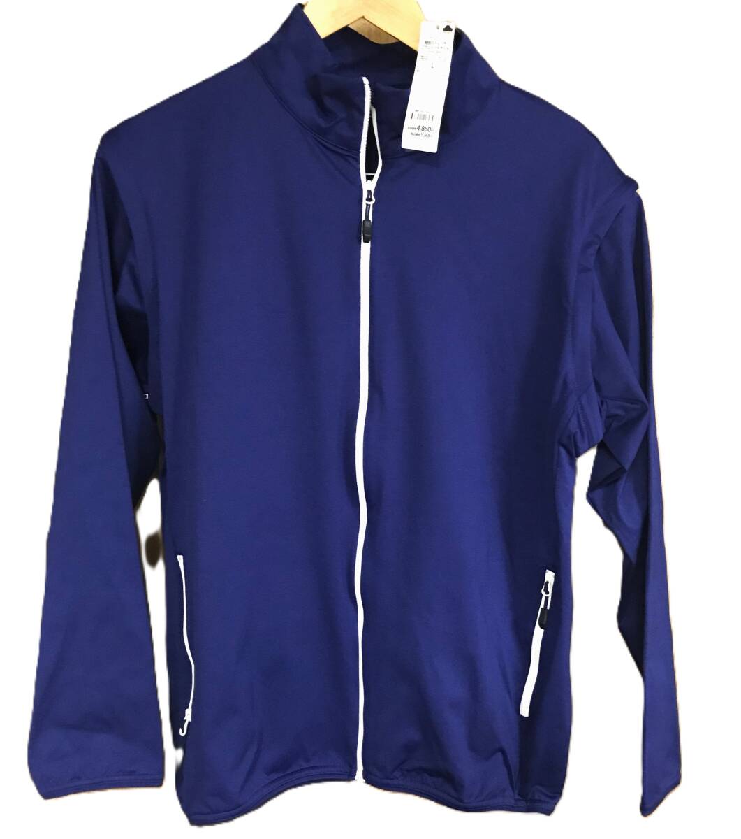 新品 タグ付き イオン セリアント 軽快ストレッチ ジップアップ ジャケット アウター ネイビー 長袖 シャツ パジャマにも!拍卖