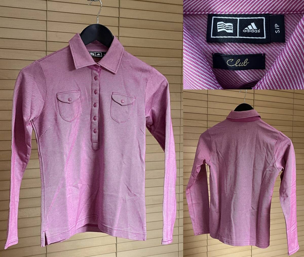 【激安1点のみ 国内正規品】adidas GOLF アディダス ゴルフ クラブ テーラーメイド ハーフボタン プルオーバー ストライプ 長袖 シャツ S拍卖