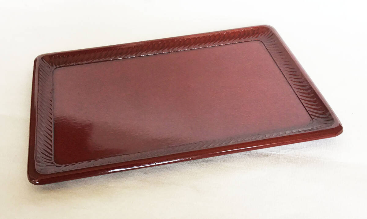 お盆トレー 長角盆 えぐり後藤塗 31.5㎝ 漆器 漆塗り 讃岐漆器拍卖