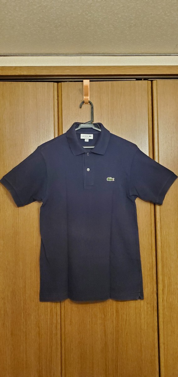 LACOSTE CLASSIC FIT ポロシャツ L1212AL ラコステ ネイビー サイズFR2 USXS 鹿の子 ポロ 綿100 【中古】拍卖